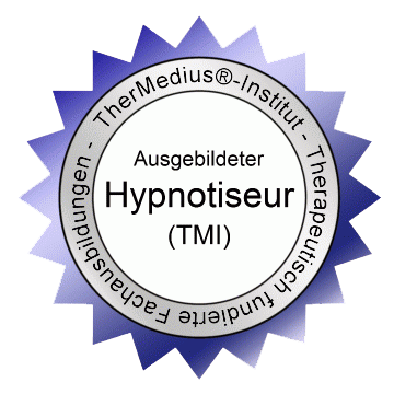 Siegel zur Zertifizierung durch TherMedius als ausgebildeter Hypnotiseur – Hypnose Coaching Methode
